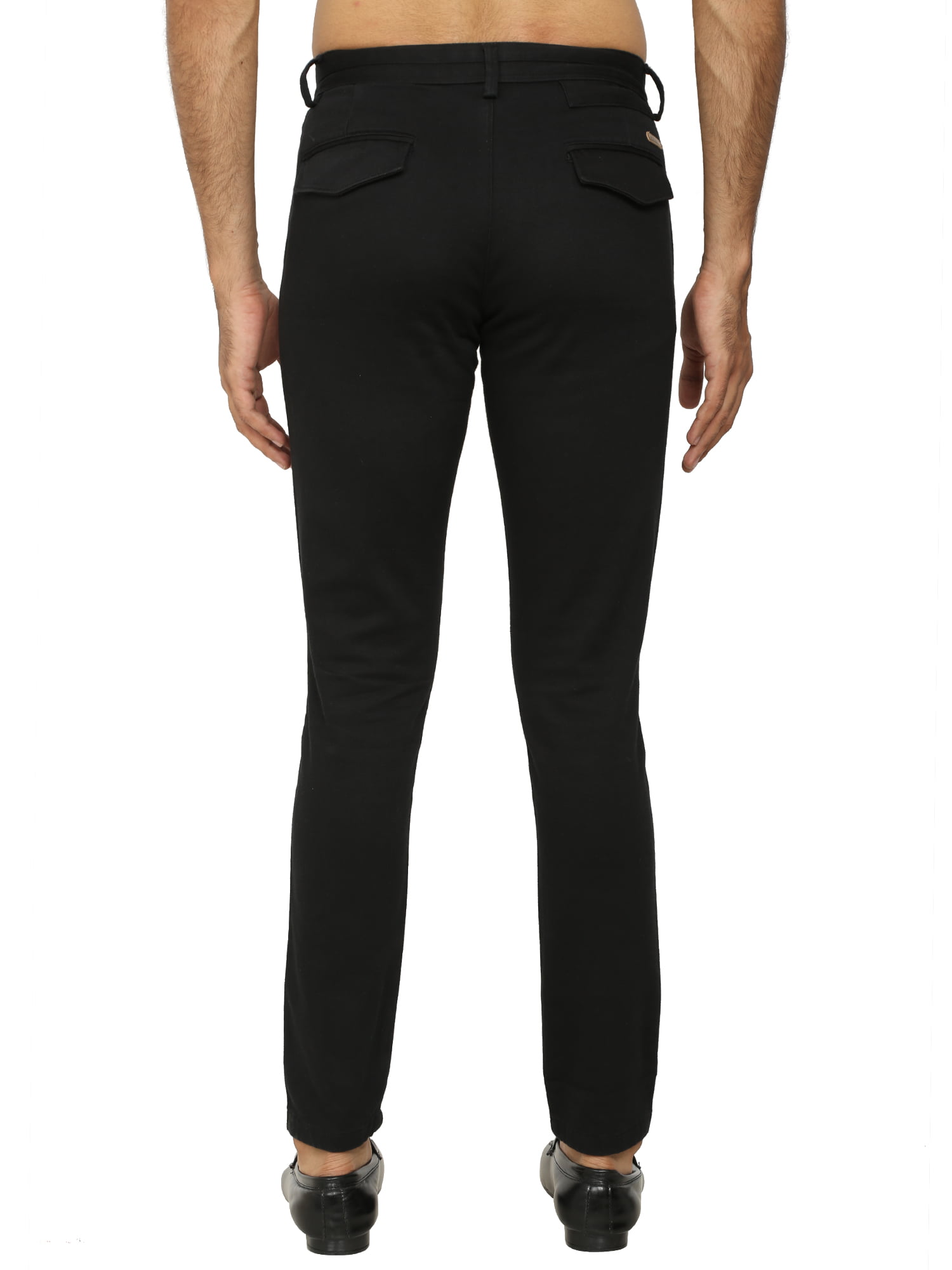 Men's Black Slim Fit Solid Pants - The Shopay International